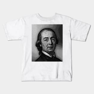 Johann Gottfried Herder Black And White Portrait | Johann Gottfried Herder Artwork 2 Kids T-Shirt